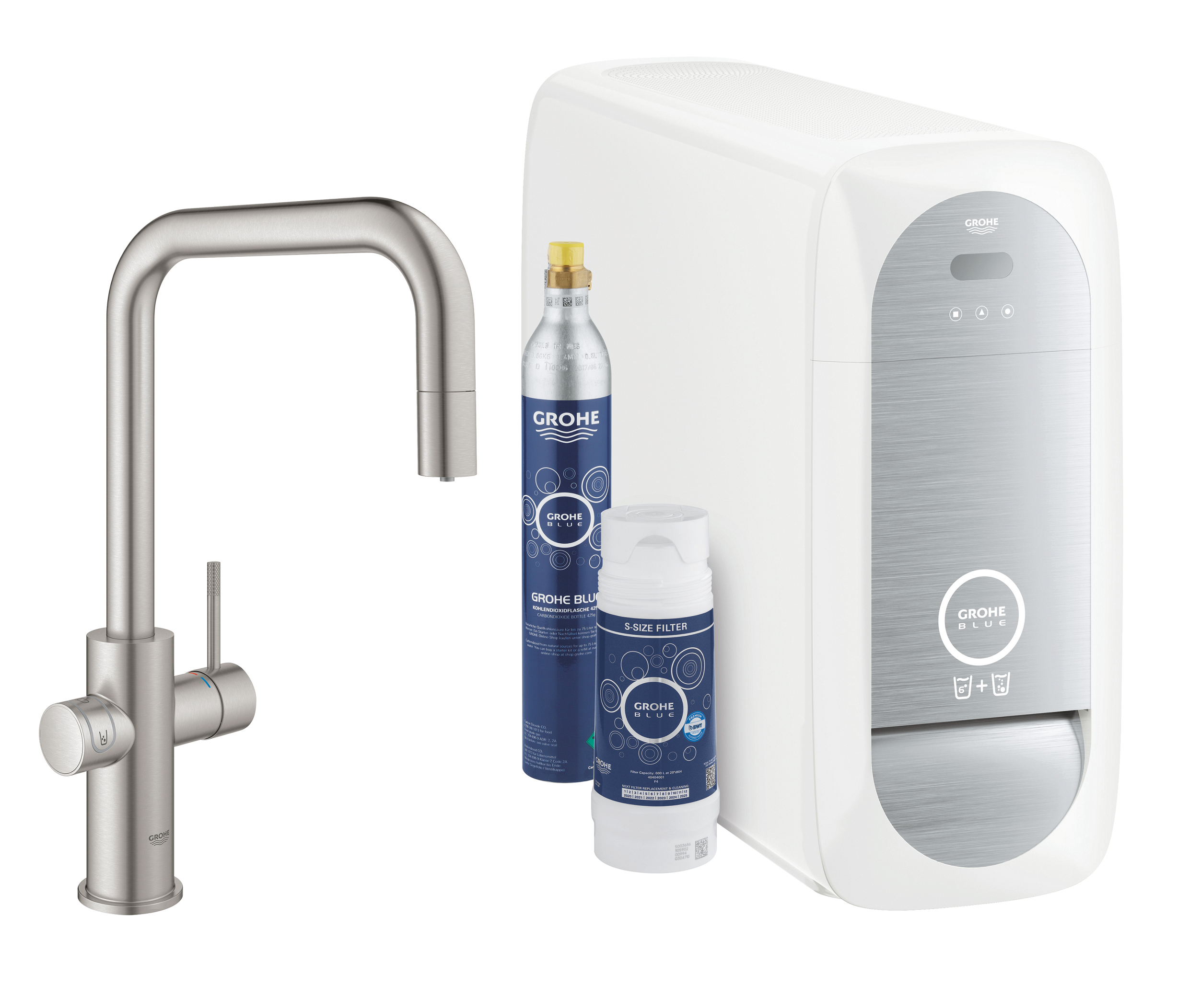 Grohe Blue set starter cu baterie bucătărie pe picior oţel inoxidabil 31543DC0