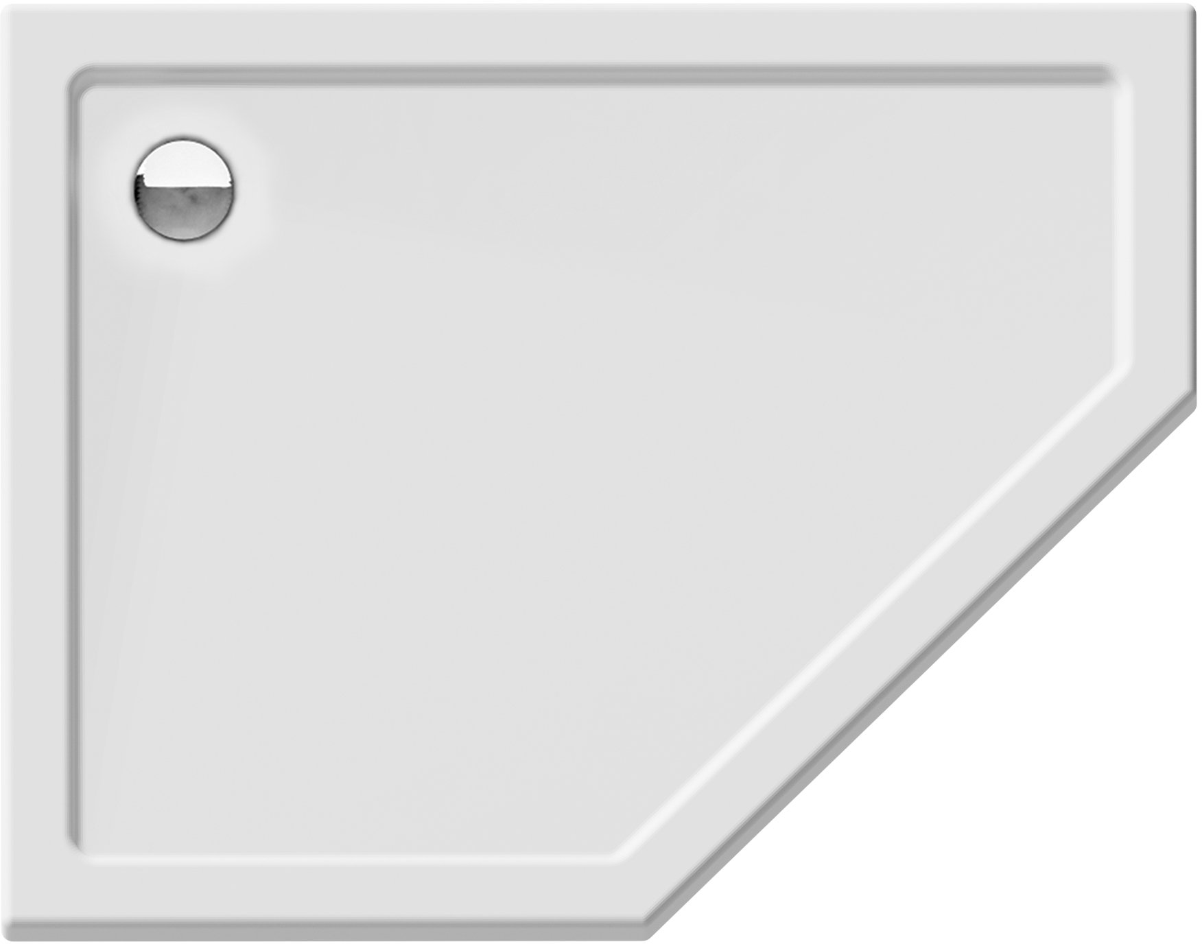 New Trendy New Cantare cădiță de duș pentagonală 100x80 cm alb B-0418