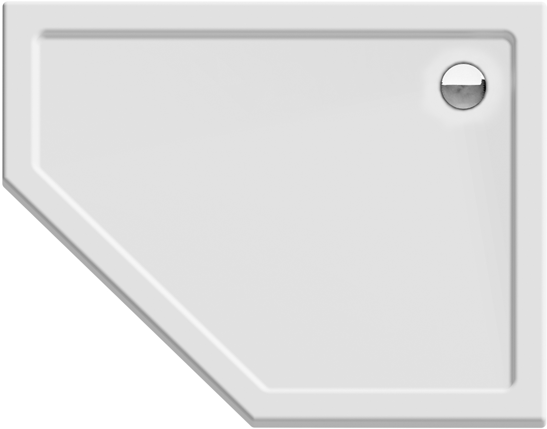 New Trendy New Azura cădiță de duș pentagonală 100x80 cm alb B-0419