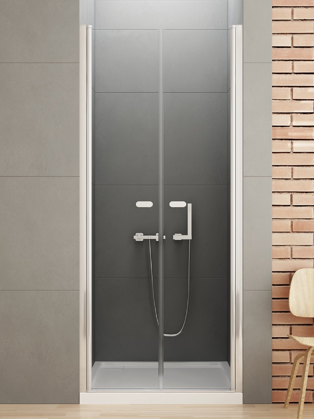 New Trendy New Soleo uși de duș 110 cm înclinabilă crom luciu/sticlă transparentă D-0127A