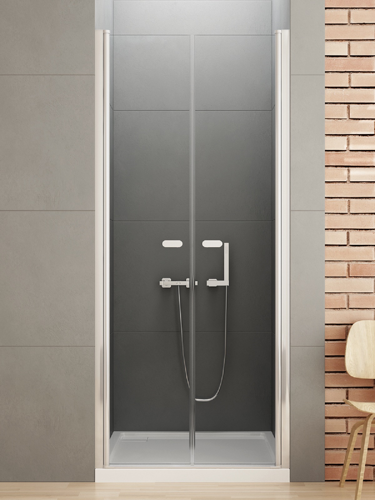 New Trendy New Soleo uși de duș 150 cm înclinabilă crom luciu/sticlă transparentă D-0169A