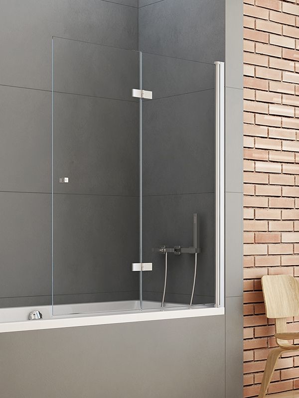 New Trendy New Soleo paravan cadă 120 cm două piese crom luciu/sticlă transparentă P-0031