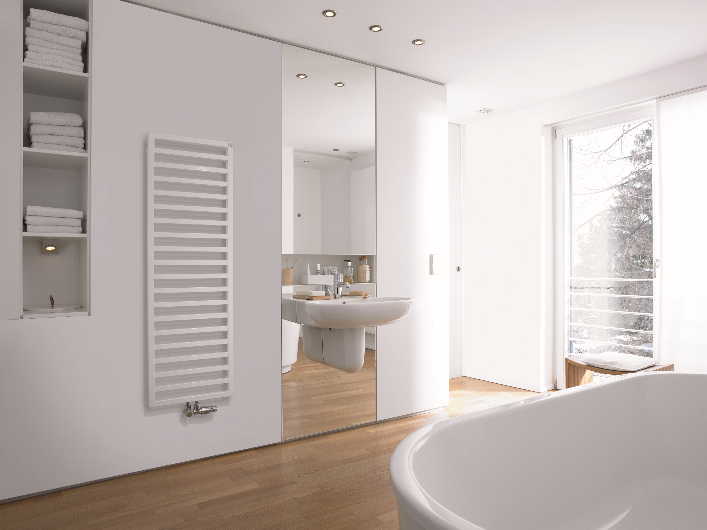 Zehnder Quaro calorifer de baie scară 97x45 cm alb QA-100-0450556