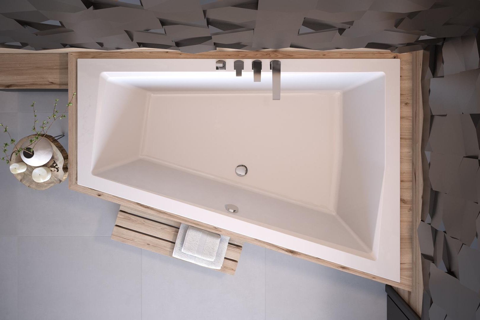 Besco Intima cadă de colț 170x125 cm partea dreaptă alb #WAID-170-SP