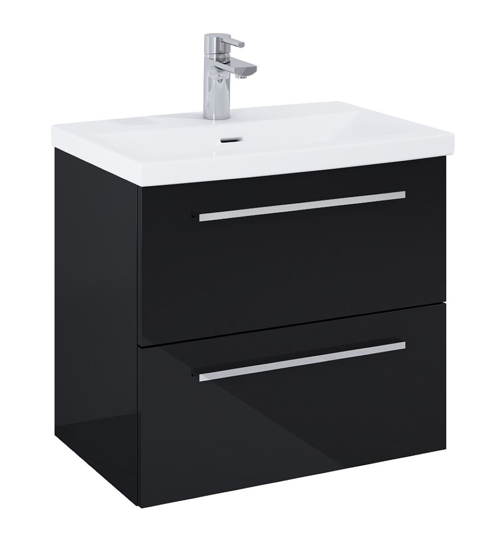 Elita Kwadro Plus dulap 59.6x39.6x53 cm dulap atârnat sub chiuvetă negru 167646