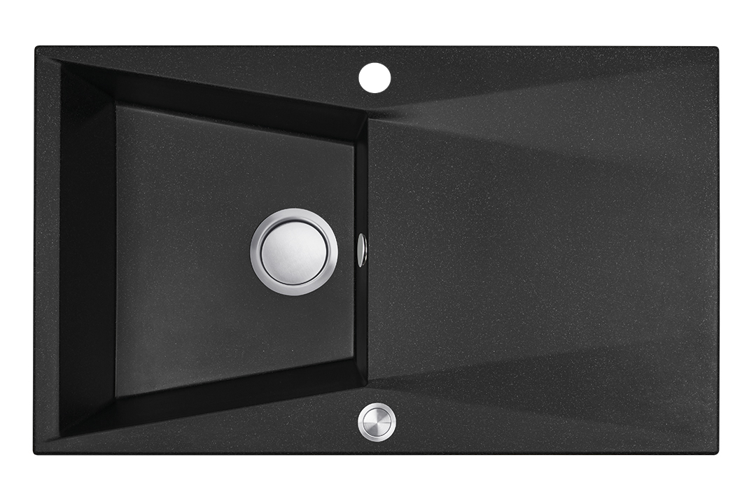 Laveo Grenada chiuvetă din granit 78x48 cm negru SBG 711T