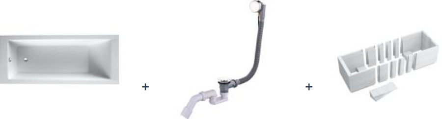 Set cada dreptunghiulară Oltens Langfoss 10004000, carcasa pentru cadă Schedpol Stabilsound 1.028-LED, 03001100