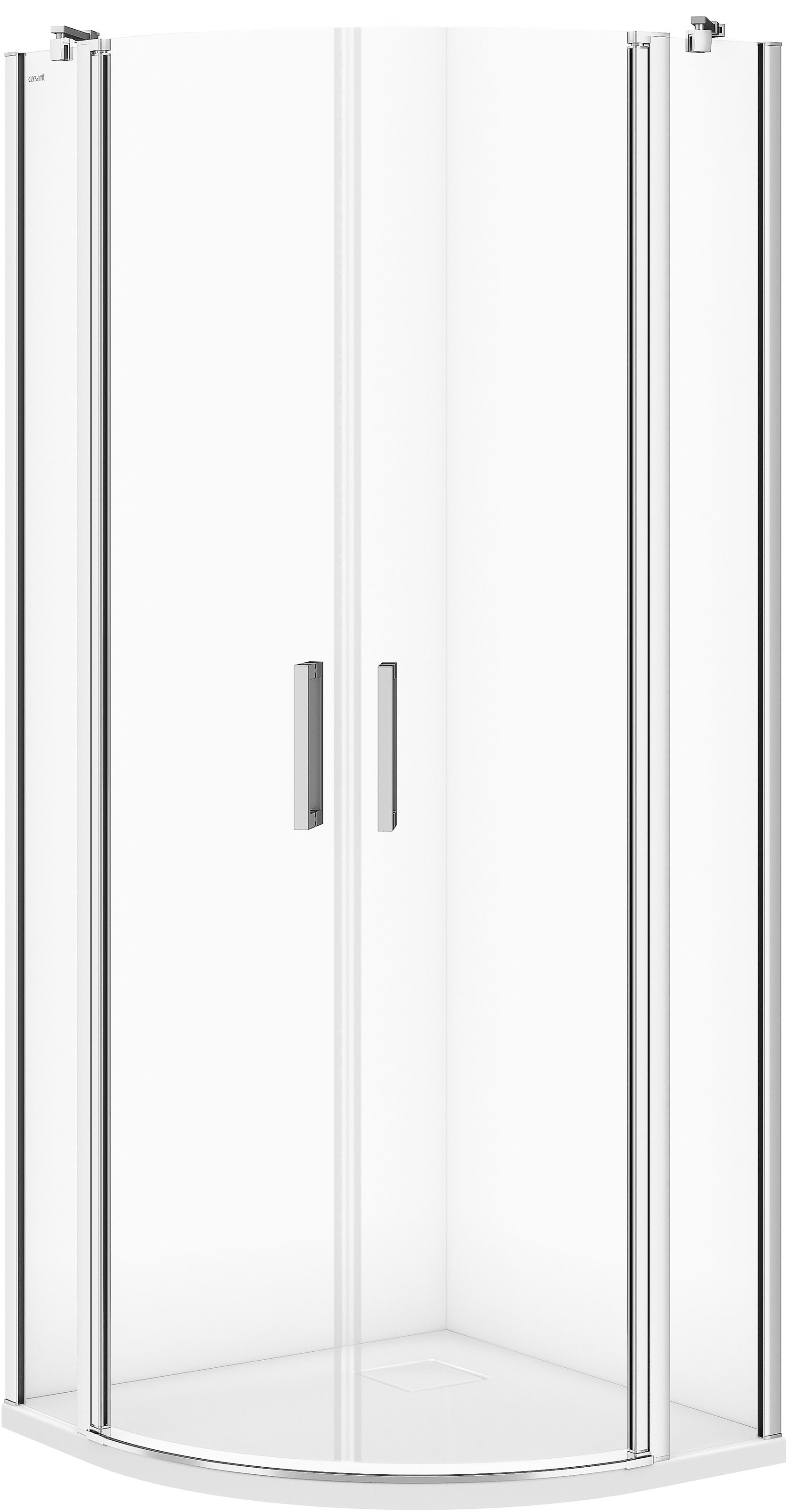 Cersanit Moduo cabină de duș 80x80 cm semicircular crom luciu/sticlă transparentă S162-009