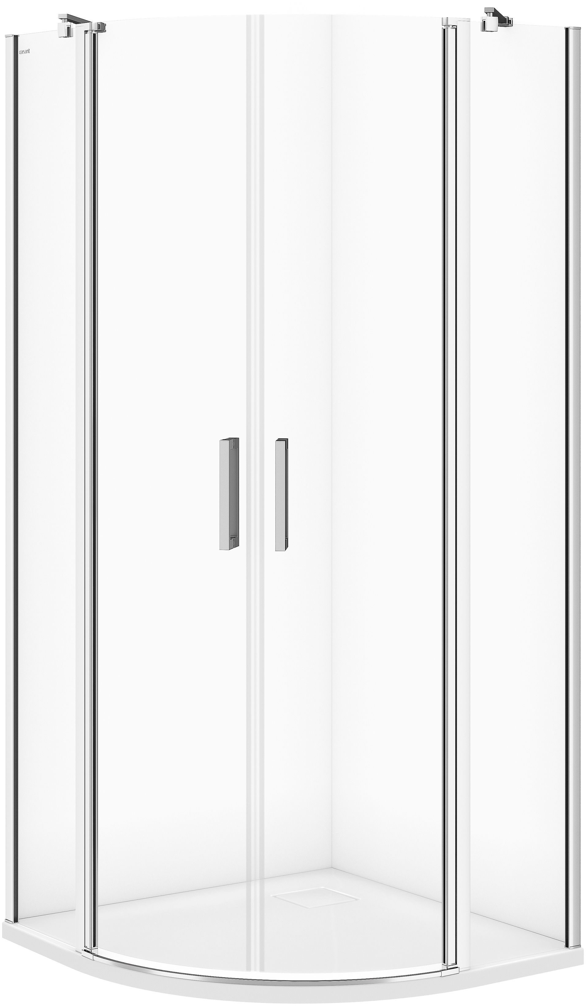 Cersanit Moduo cabină de duș 90x90 cm semicircular crom luciu/sticlă transparentă S162-010