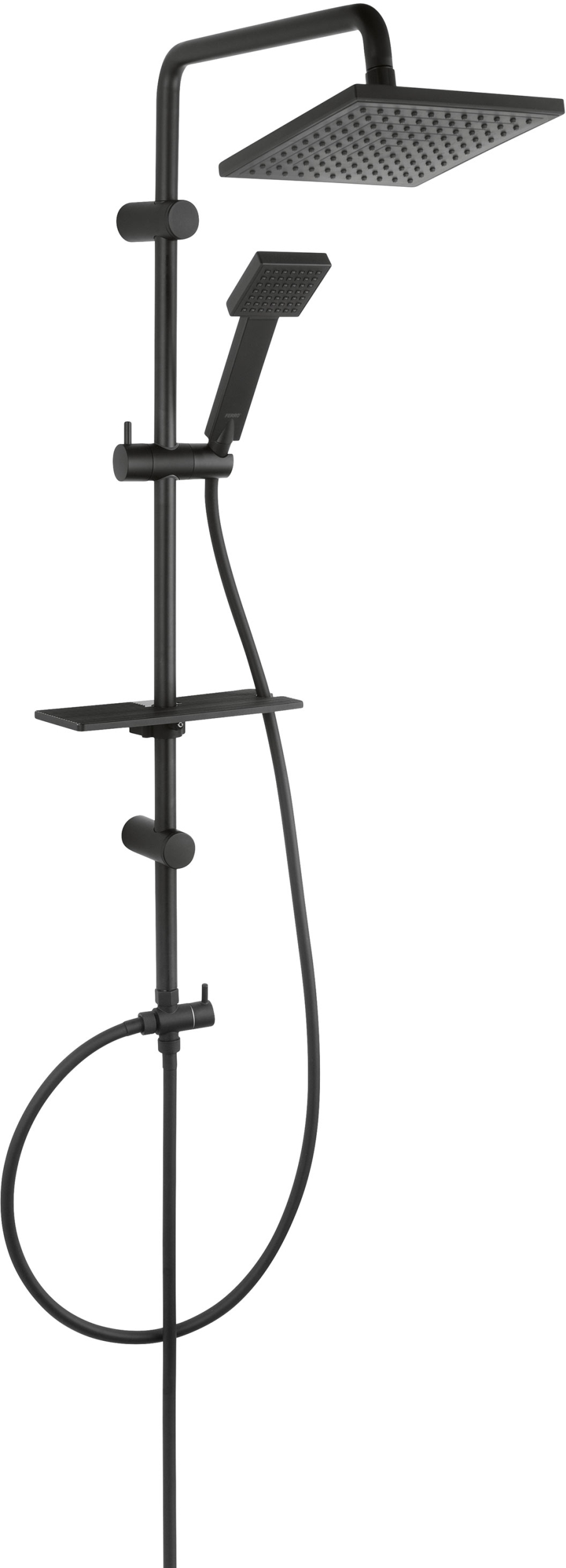 Ferro Squerto Lux set de duș perete da negru NP24-BL