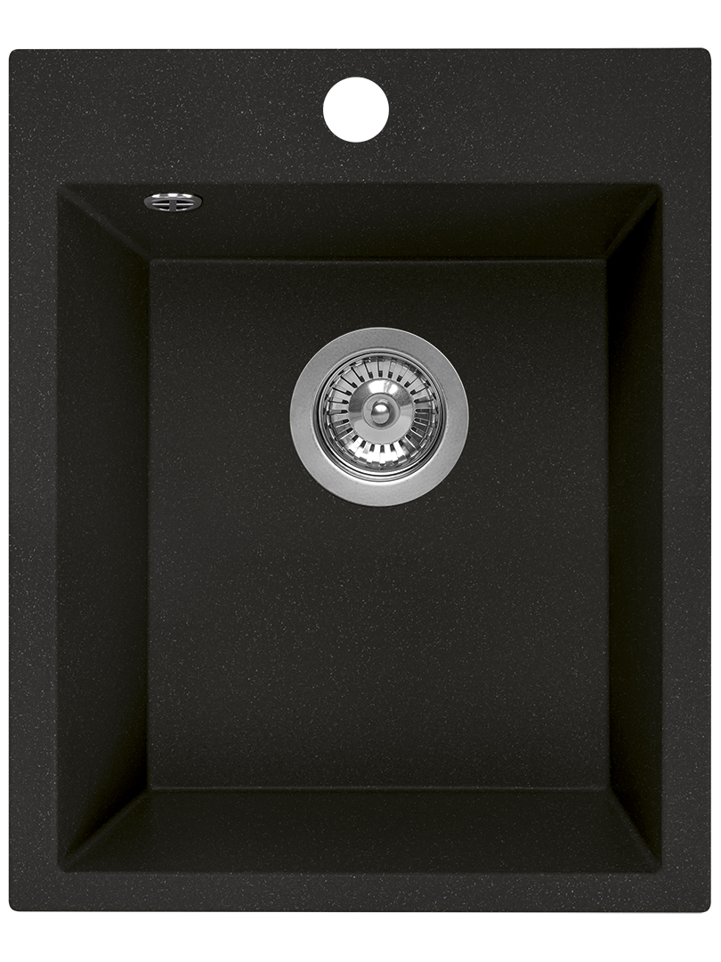 Laveo Chichi chiuvetă din granit 48x39 cm negru SBH710T