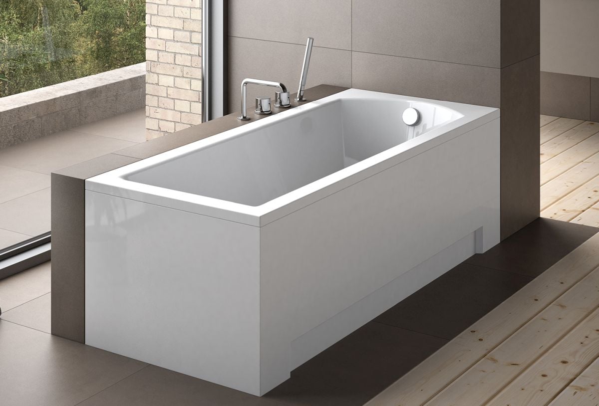 Set cada dreptunghiulară Besco Shea #WAS-150-PK, carcasa pentru cadă Besco #OAP-150-UNI