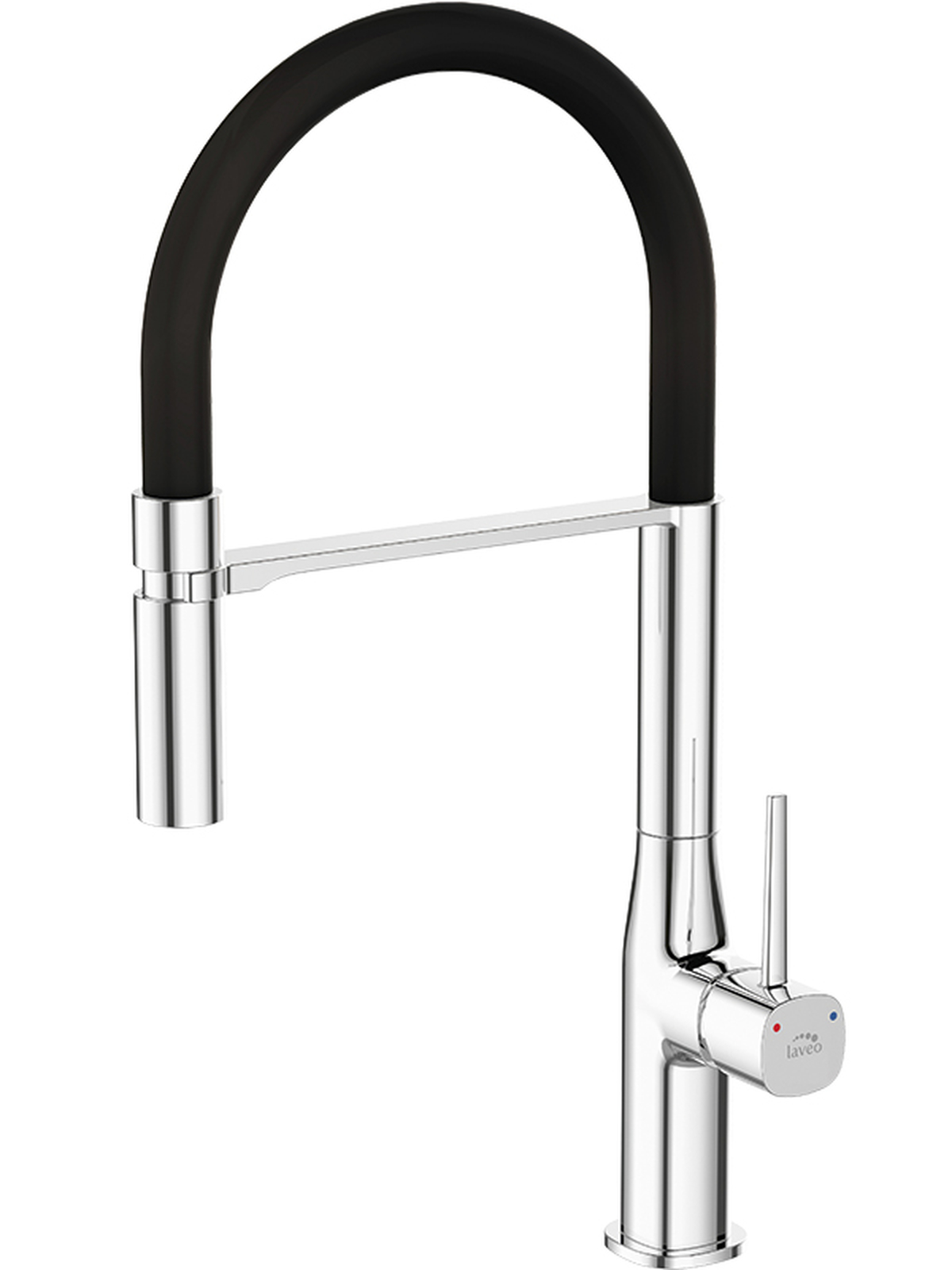 Laveo Pola baterie bucătărie pe picior crom-negru BAP778D