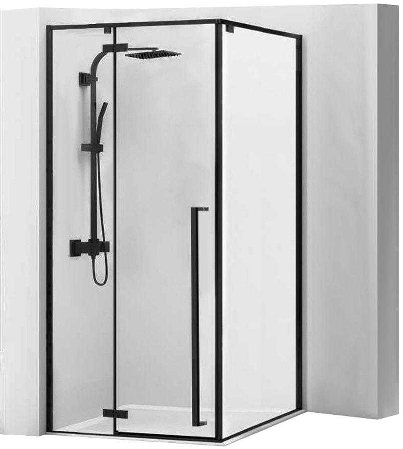 Rea Fargo cabină de duș 90x90 cm pătrat negru semi lucios/sticlă transparentă REA-K6318