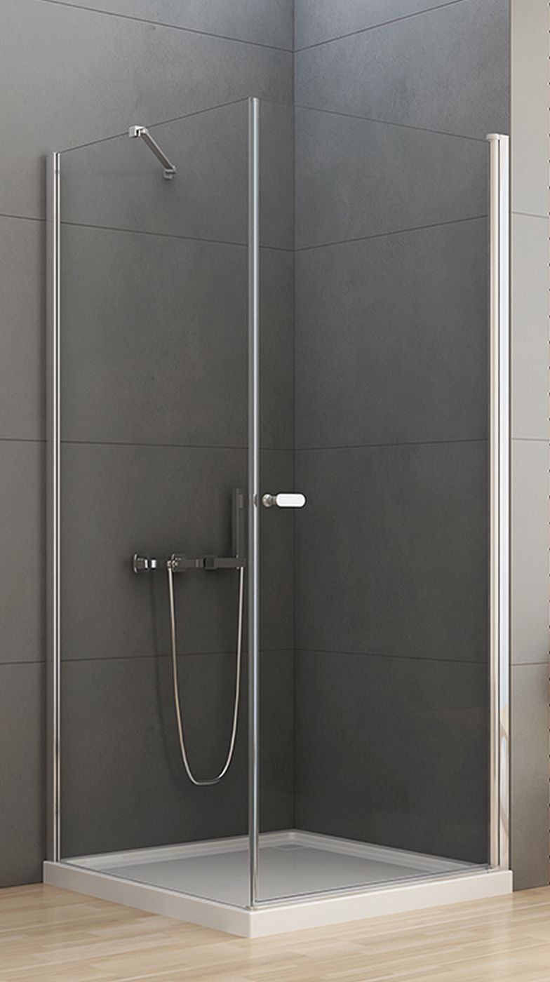 New Trendy New Soleo cabină de duș 80x80 cm pătrat crom luciu/sticlă transparentă D-0140A/D-0087B