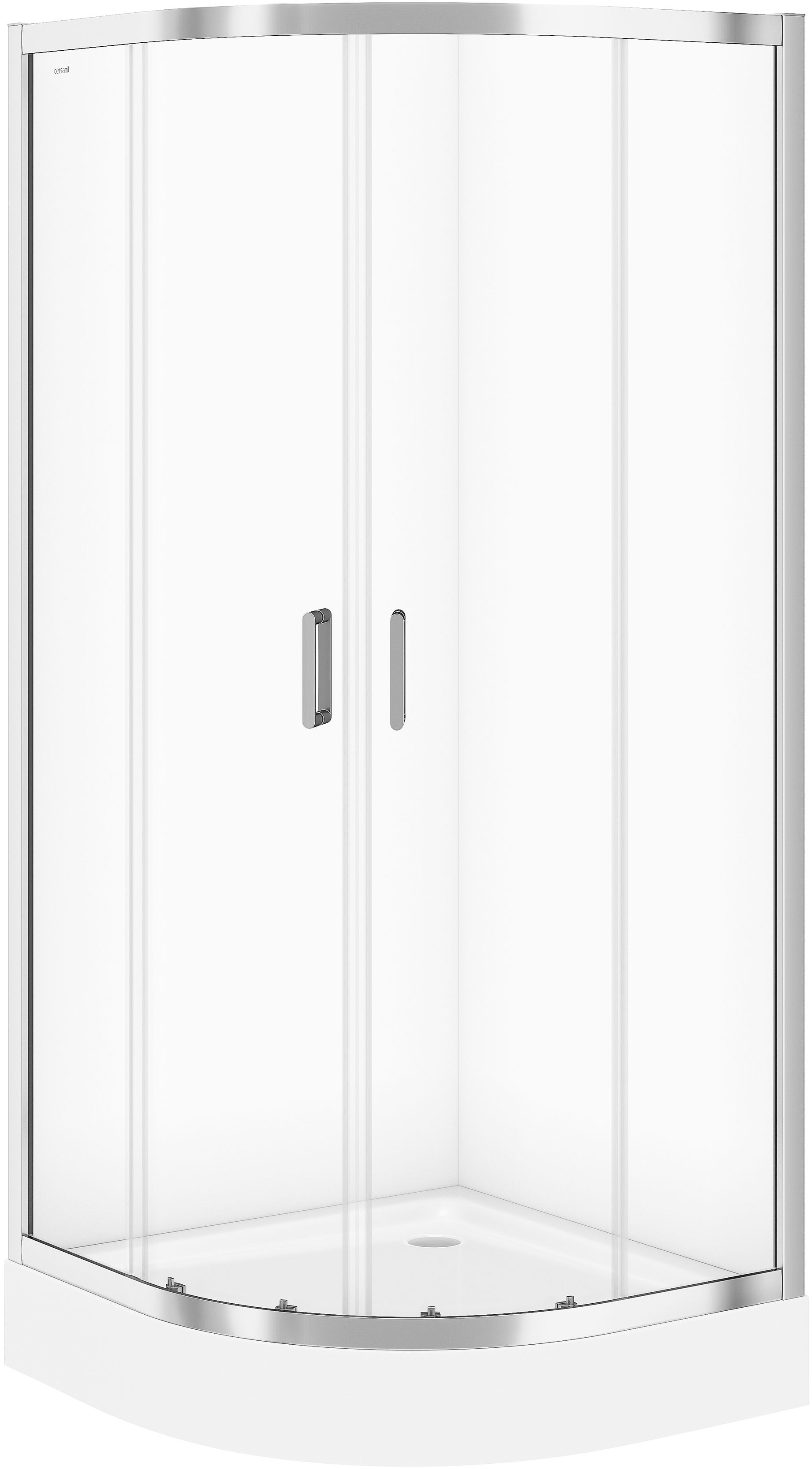 Cersanit Arteco cabină de duș 90x90 cm semicircular crom luciu/sticlă transparentă S157-002