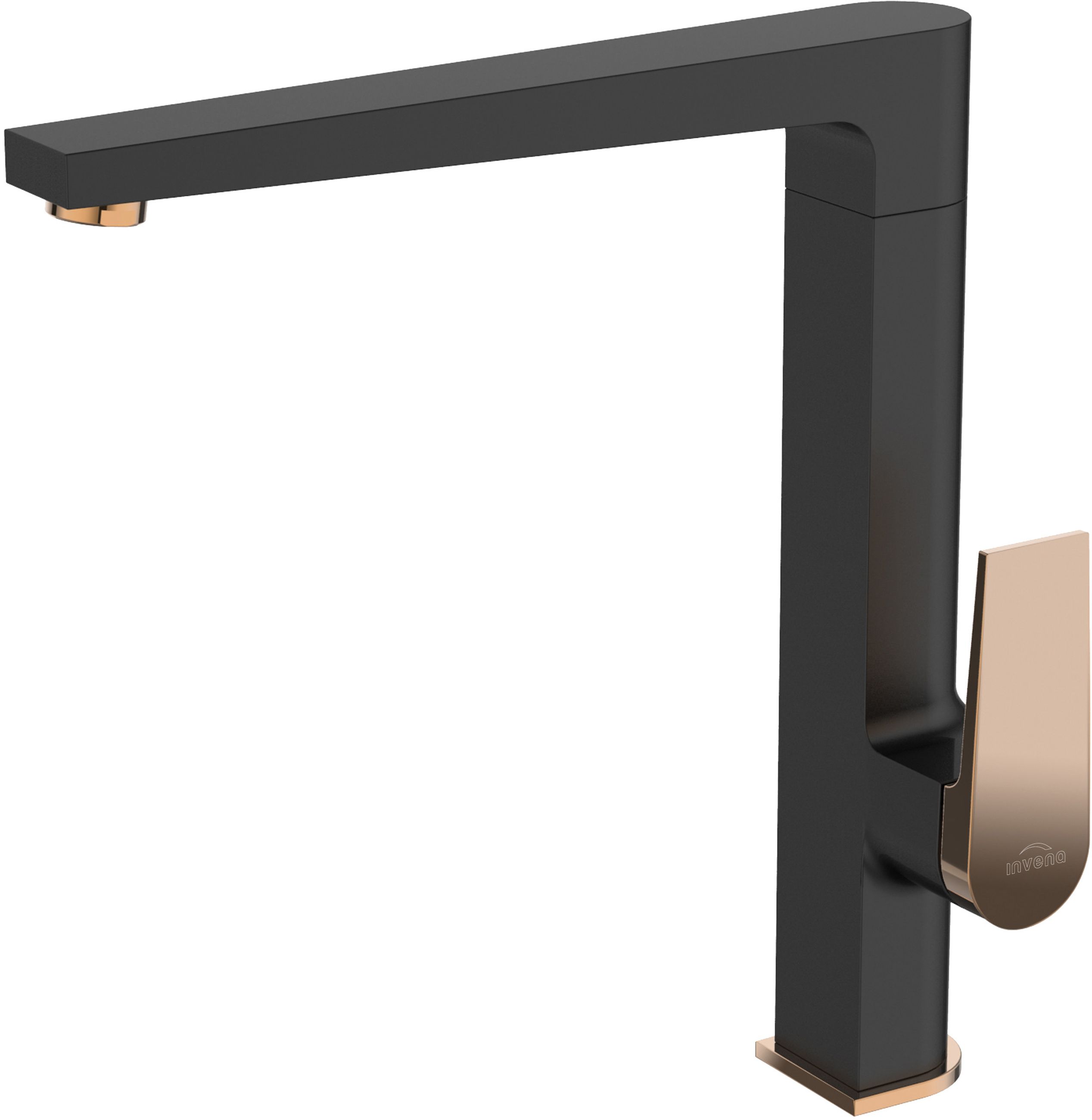 Invena Midnight baterie bucătărie pe picior negru-aur/aur vechi BZ-35-014