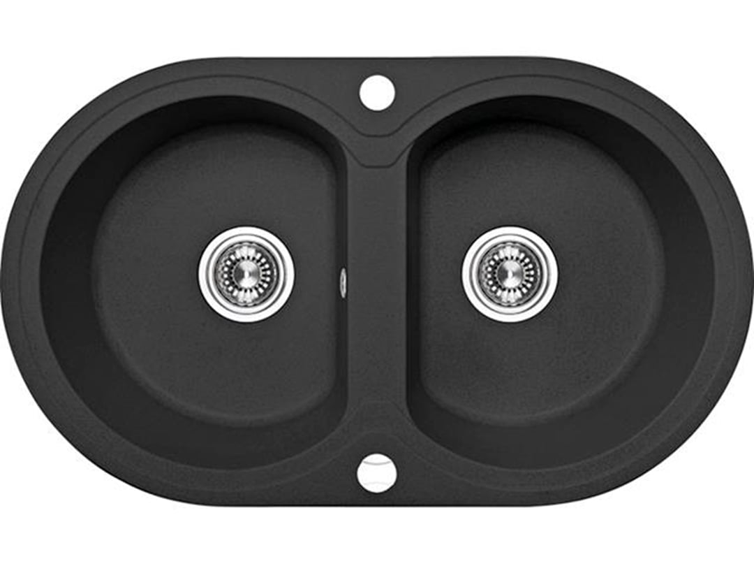 Laveo Dafne chiuvetă din granit 78x47 cm negru SBD720T