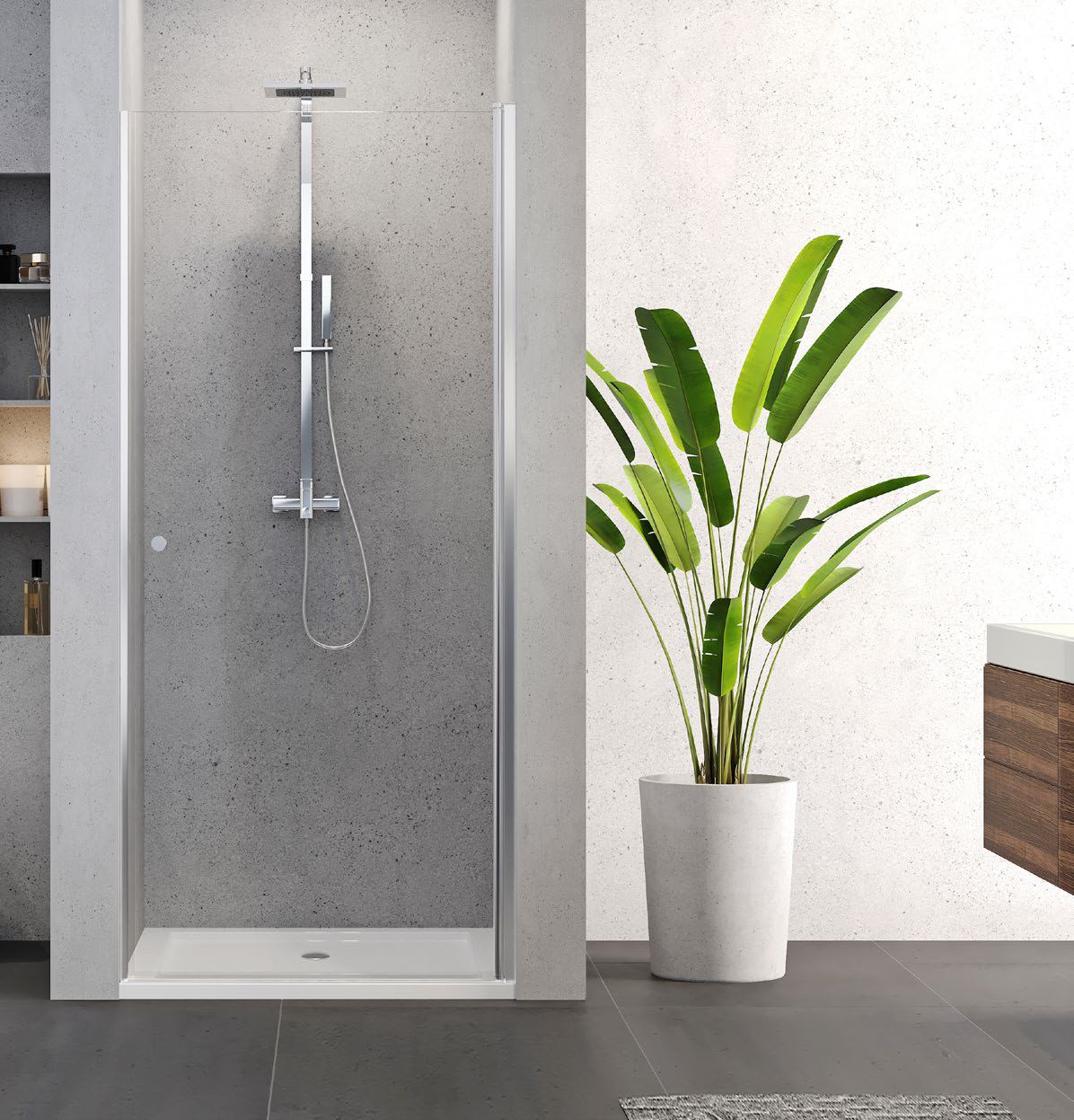 New Trendy Superia uși de duș 90 cm înclinabilă crom luciu/sticlă transparentă D-0331A