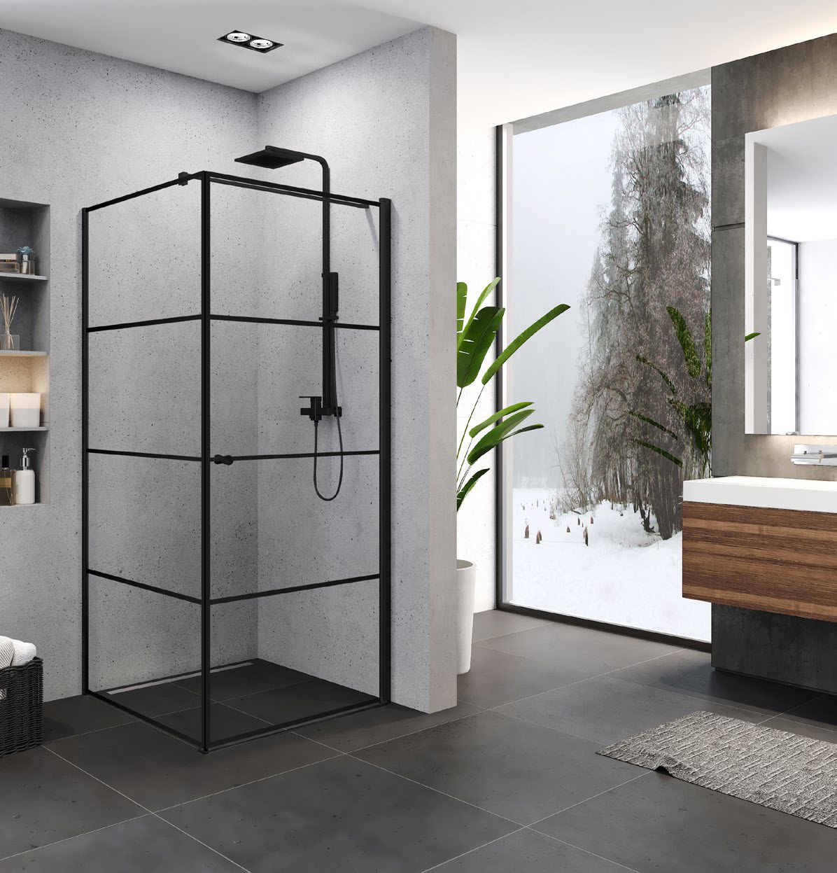 New Trendy Superia Black cabină de duș 90x90 cm pătrat K-0596