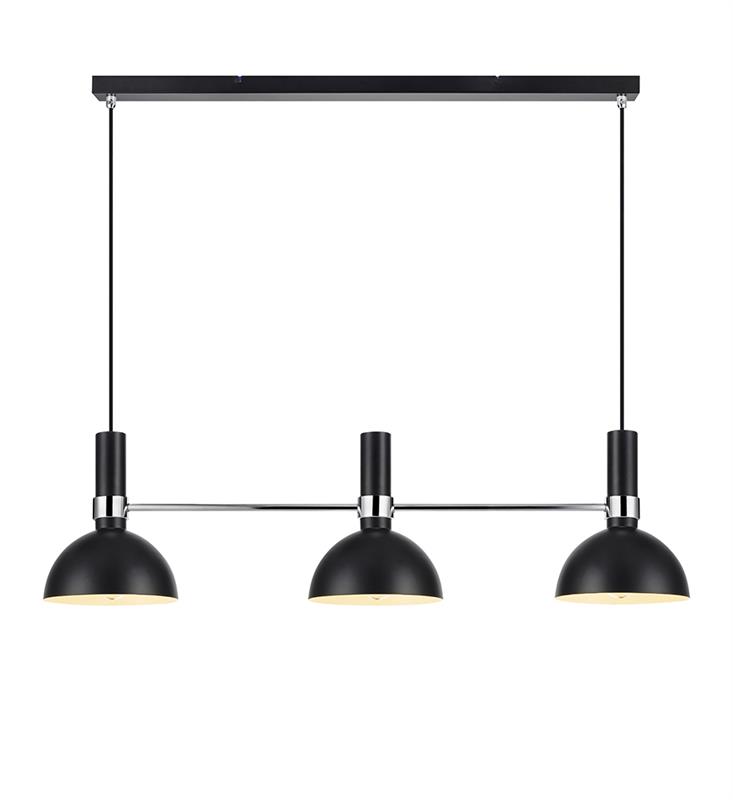 Markslöjd Larry lampă suspendată 3x60 W negru-crom 106855