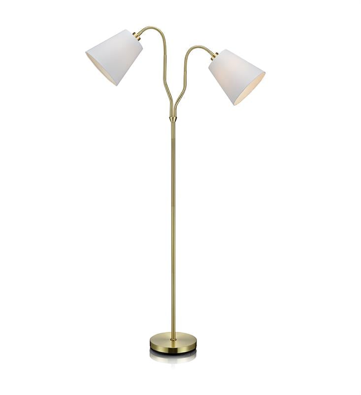 Markslöjd Modena lampă de podea 2x60 W alb-alamă 105274