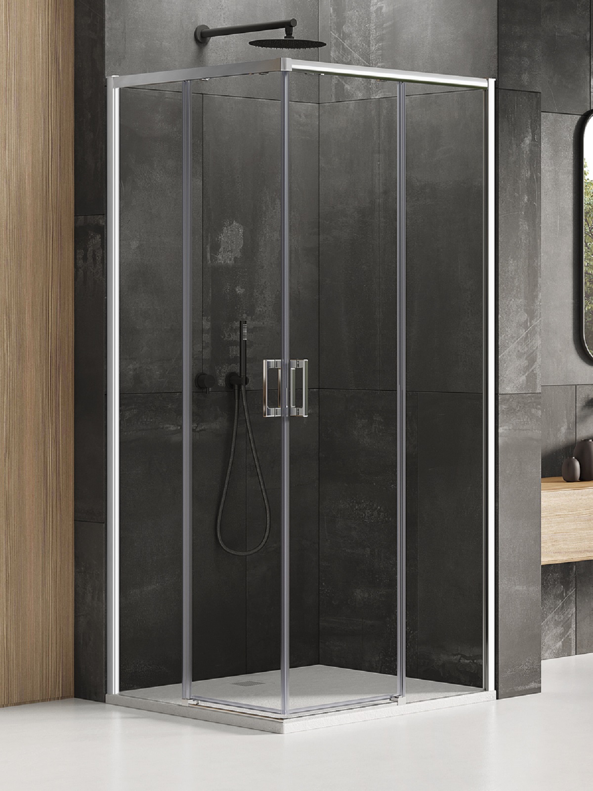 New Trendy Prime cabină de duș 80x70 cm dreptunghiular crom luciu/sticlă transparentă D-0294A/D-0349A