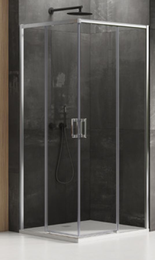 New Trendy Prime cabină de duș 100x80 cm dreptunghiular crom luciu/sticlă transparentă D-0298A/D-0295A