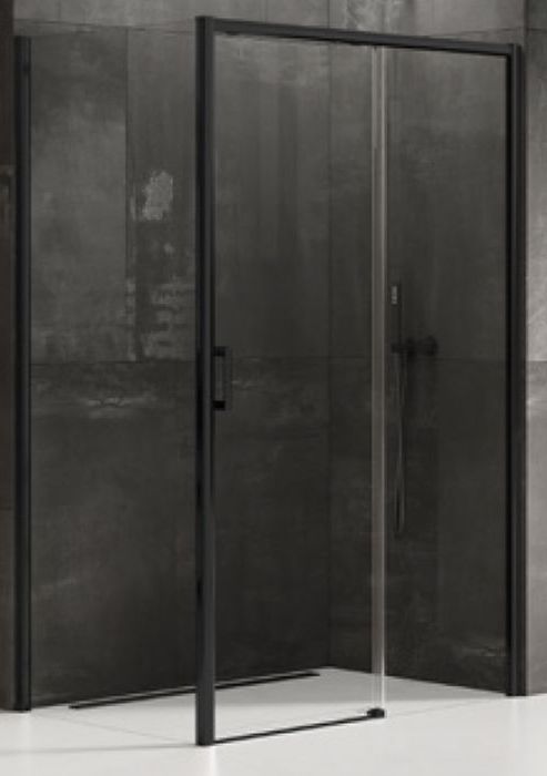 New Trendy Prime cabină de duș 100x80 cm dreptunghiular negru mat/sticlă transparentă D-0317A/D-0128B