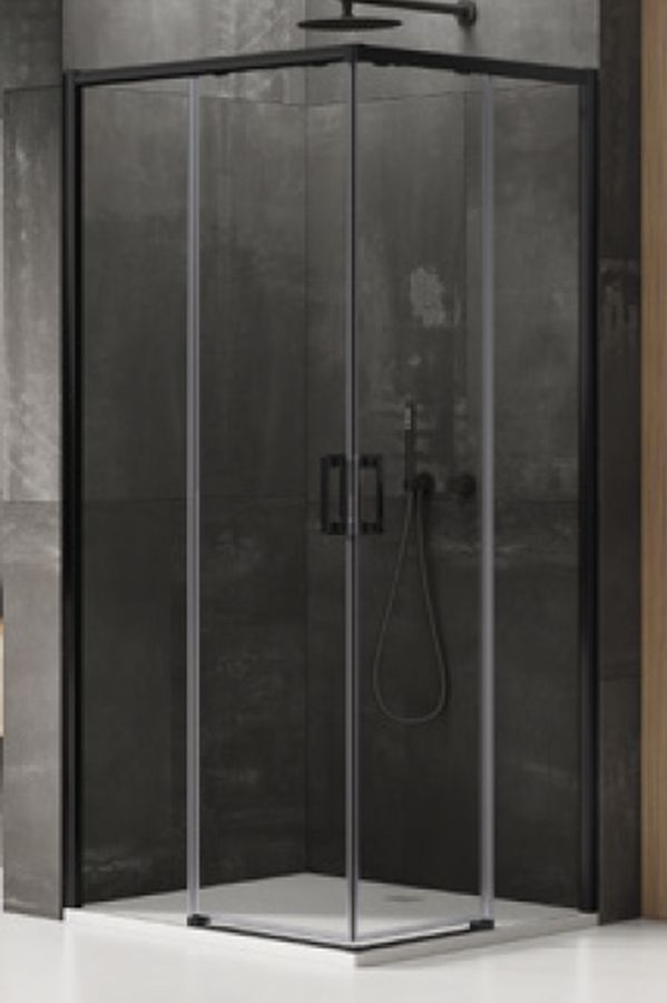 New Trendy Prime Black cabină de duș 80x70 cm dreptunghiular negru mat/sticlă transparentă D-0350A/D-0313A