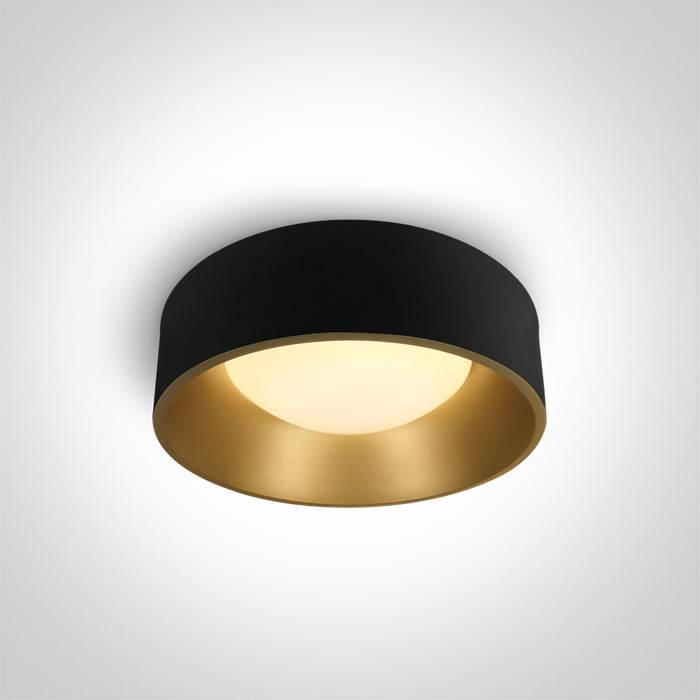 One Light Asteri lampă de tavan 1x30 W negru-alamă 67452/B/W
