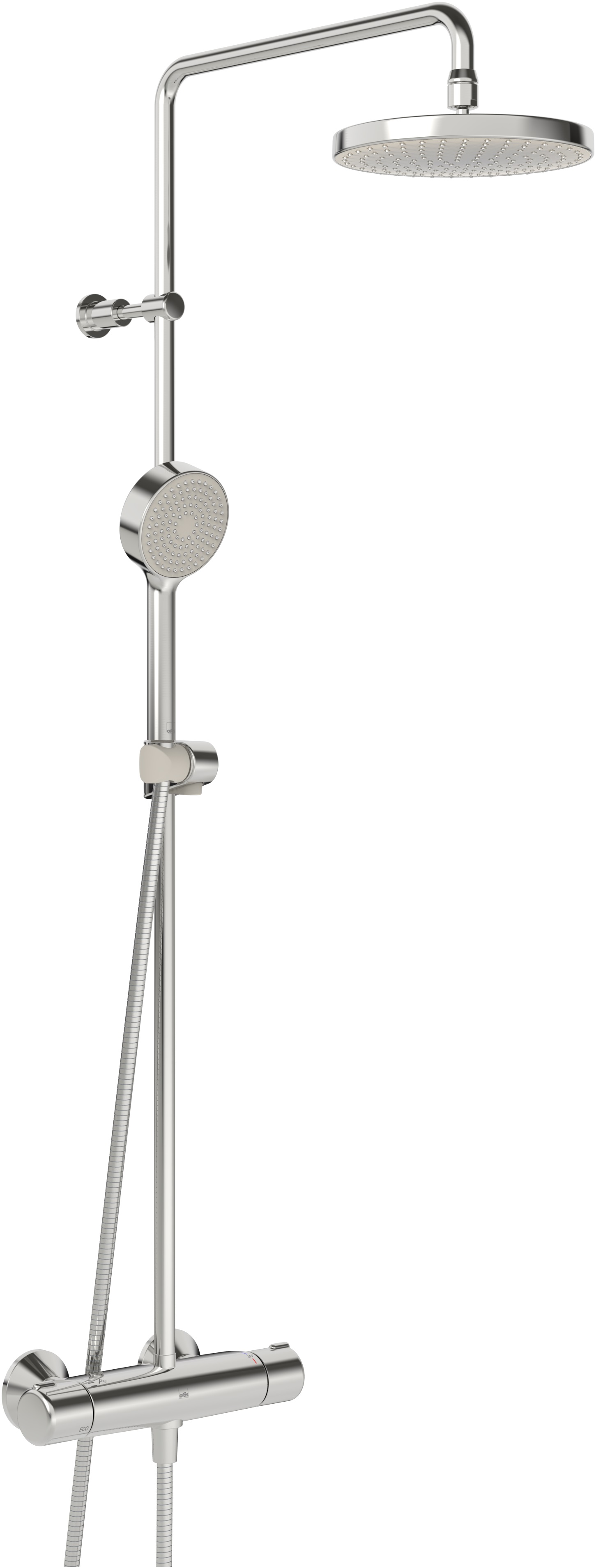 Oras Nova set de duș perete cu termostat cu duș de ploaie crom 7402U