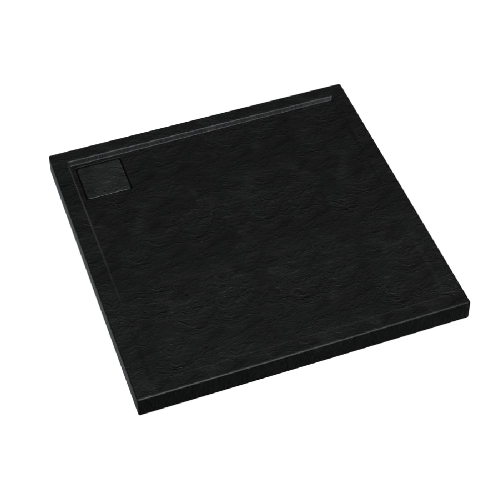 Schedpol Omega Black Stone cădiță de duș pătrată 80x80 cm negru 3.0458/C/ST