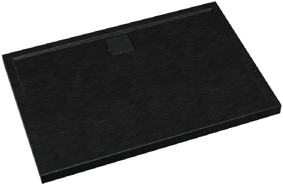 Schedpol Omega Black Stone cădiță de duș dreptunghiulară 100x90 cm negru 3.0457/C/ST
