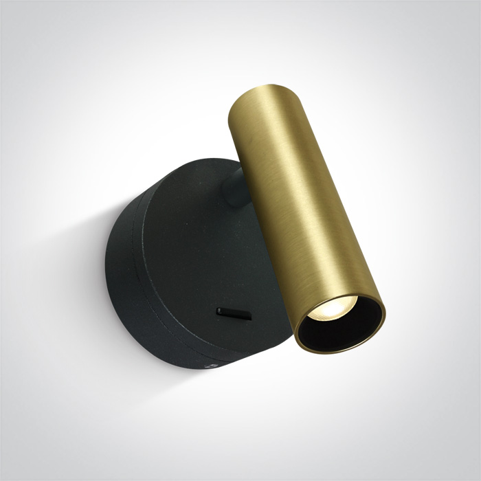 One Light Dokimio lampă de perete 1x3 W negru-alamă 65738/BBS/W