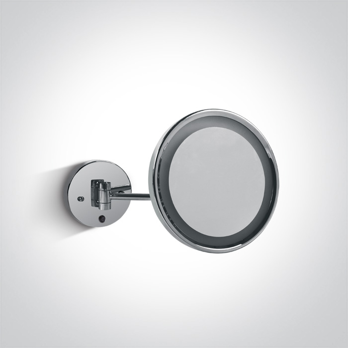 One Light Giromeri oglindă cosmetică 23x23 cm rotunde cu iluminare crom 60204/C