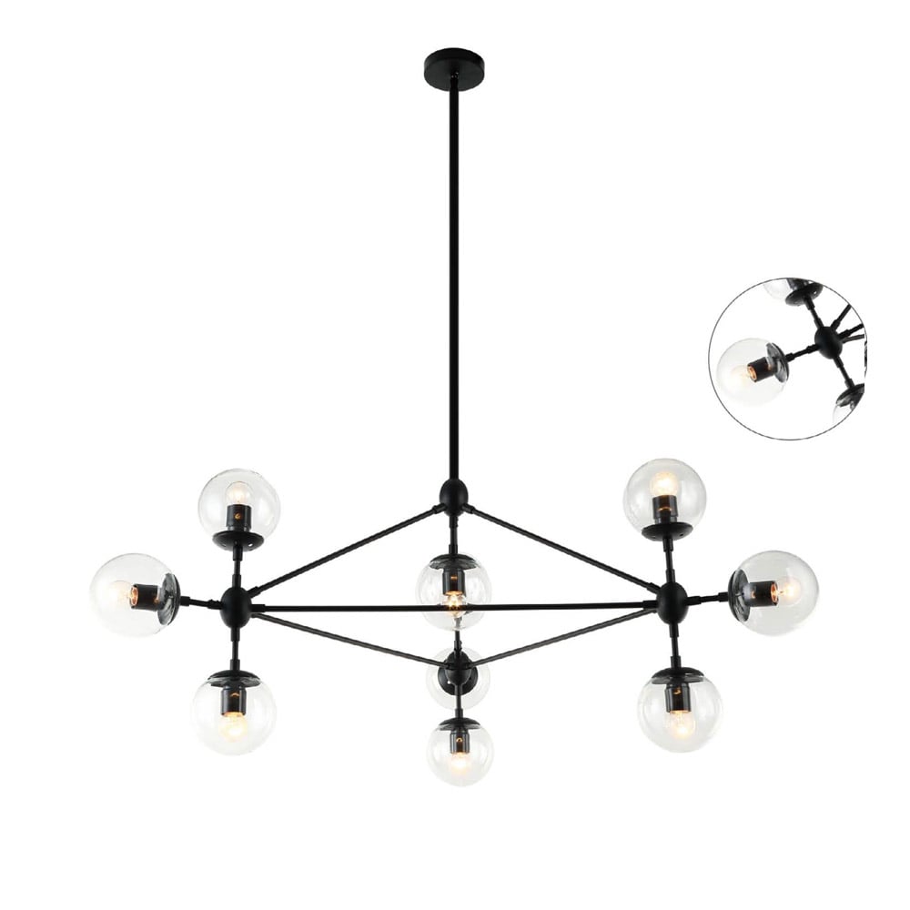 Orlicki Design Bao lampă de tavan x8 W negru-transparent OR80094