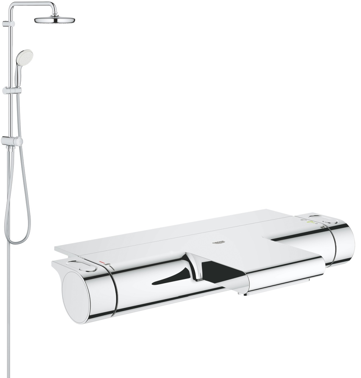 Set baterie cadă-duș Grohe Grohtherm 2000 34464001, set de duș Grohe New Tempesta 26381001