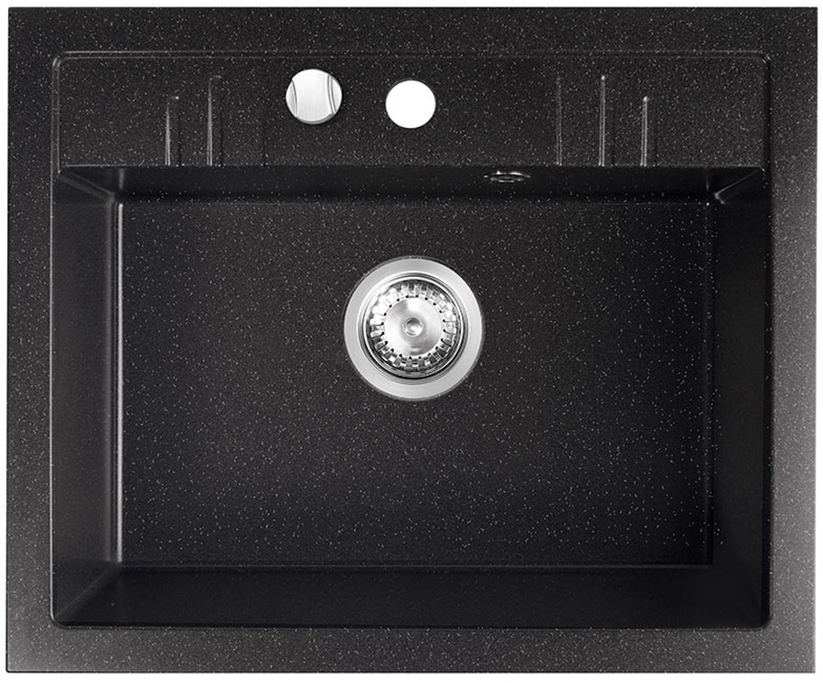 Ferro Mezzo II chiuvetă din granit 58x48 cm gri/grafit/onix DRGM1/48/58HA
