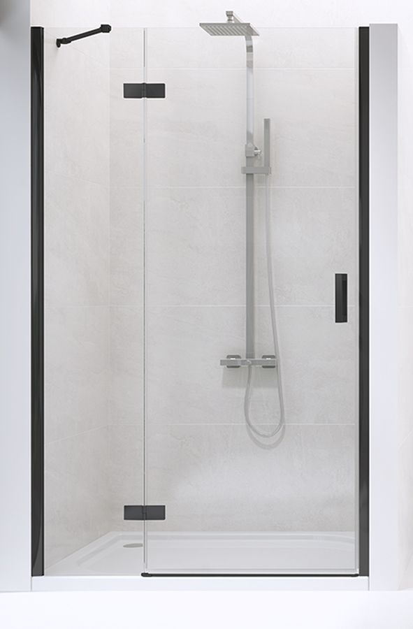 New Trendy New Renoma Black uși de duș 80 cm înclinabilă negru mat/sticlă transparentă D-0193A