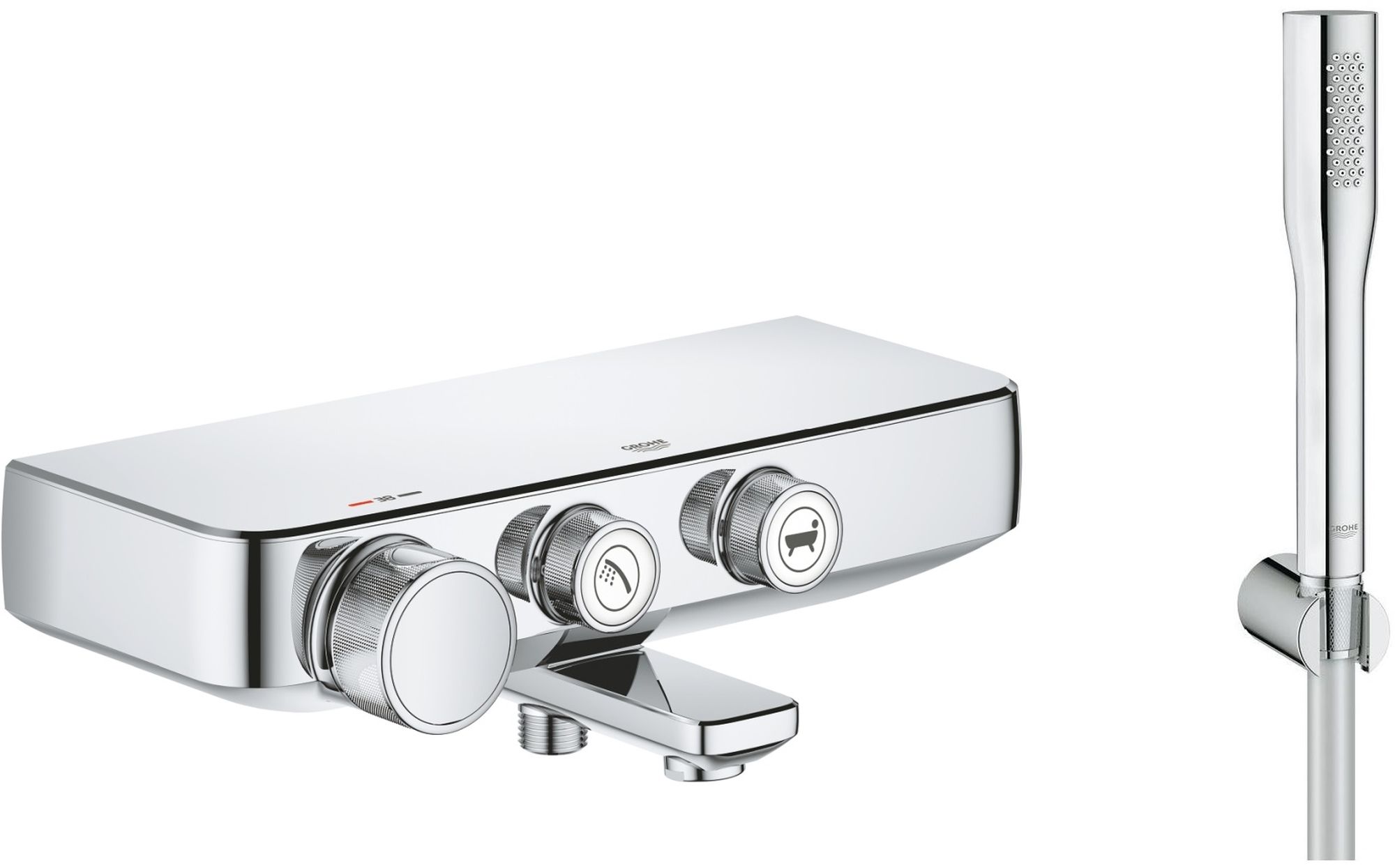 Set baterie cadă-duș Grohe Grohtherm SmartControl 34718000, set de duș Grohe Euphoria 27369000