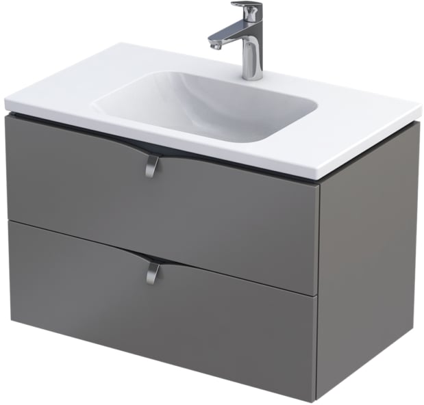 Oristo Siena dulap 79.6x45.5x50 cm sub chiuveta pe perete gri OR45-SD2S-80-12