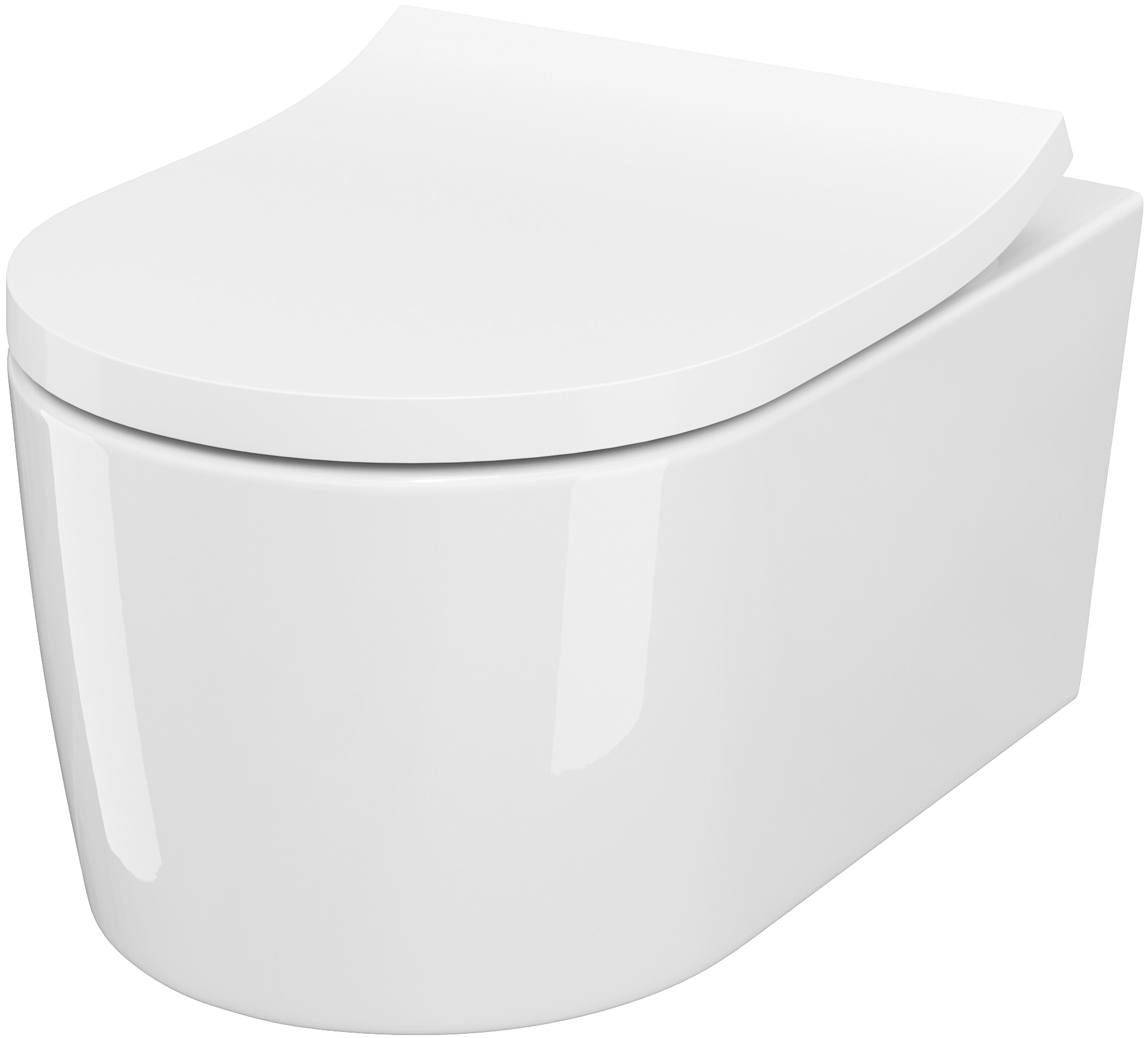 Cersanit Inverto set vas și capac agăţat fără margine alb S701-432