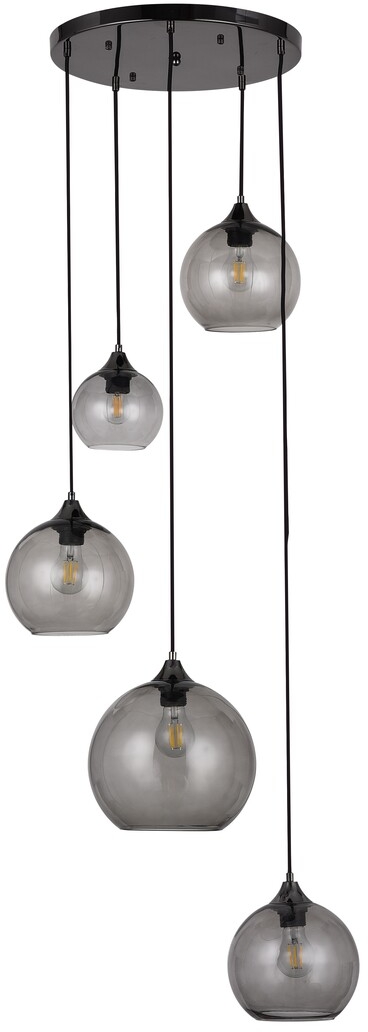 Rabalux Tanesha lampă suspendată 5x40 W negru-fumuriu 6440