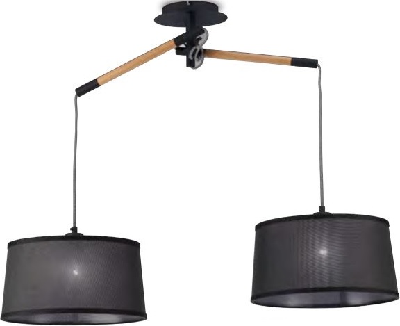 Mantra Nordica lampă suspendată 2x23 W negru 4931