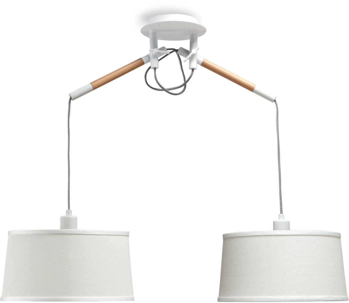 Mantra Nordica lampă suspendată 2x23 W alb-lemn 4930