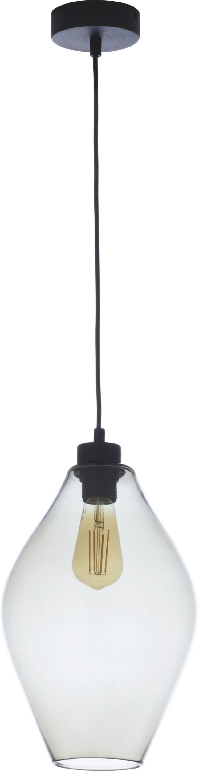 TK Lighting Tulon lampă suspendată 1x60 W negru-transparent 4190