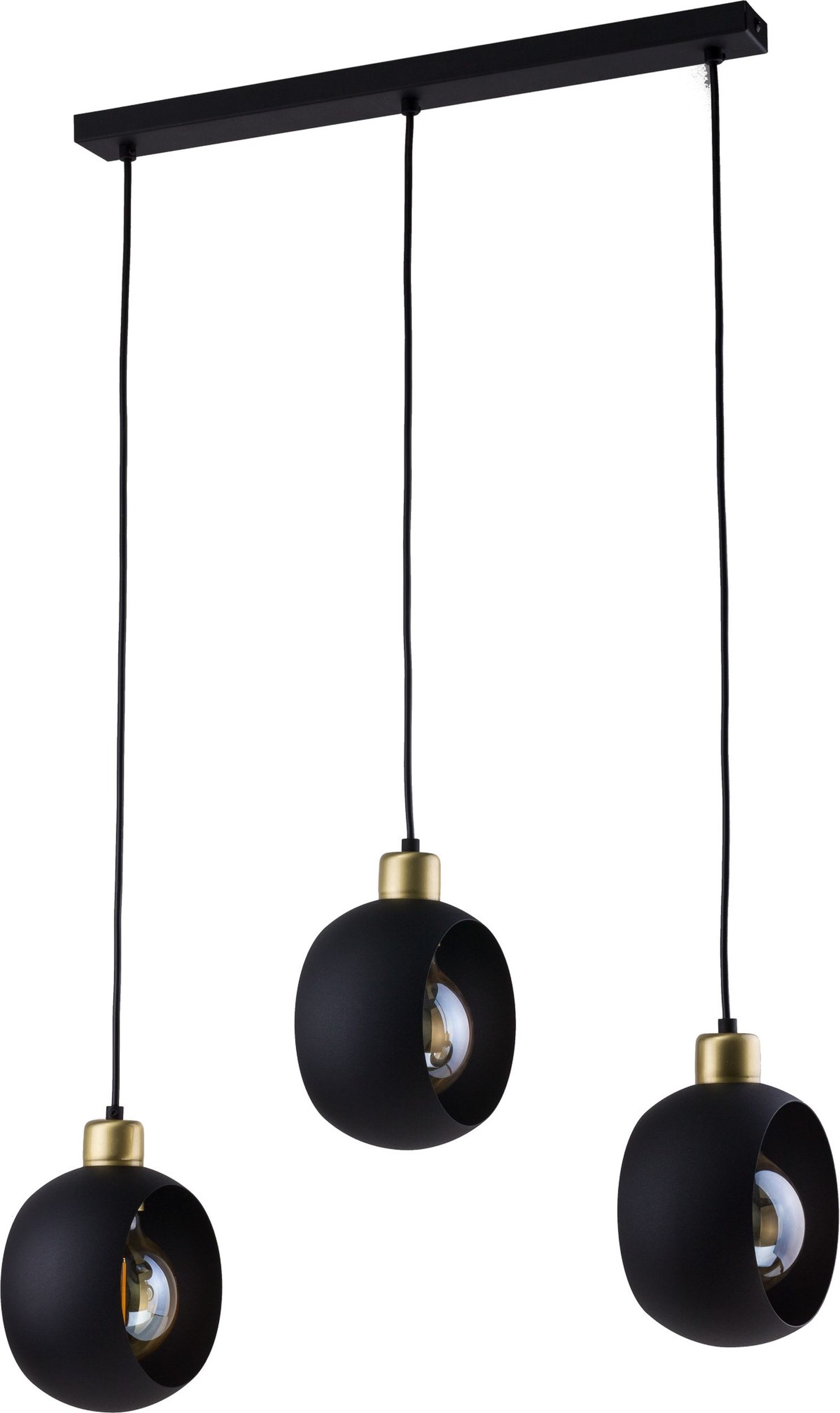 TK Lighting Cyklop lampă suspendată 3x15 W negru-auriu 2753