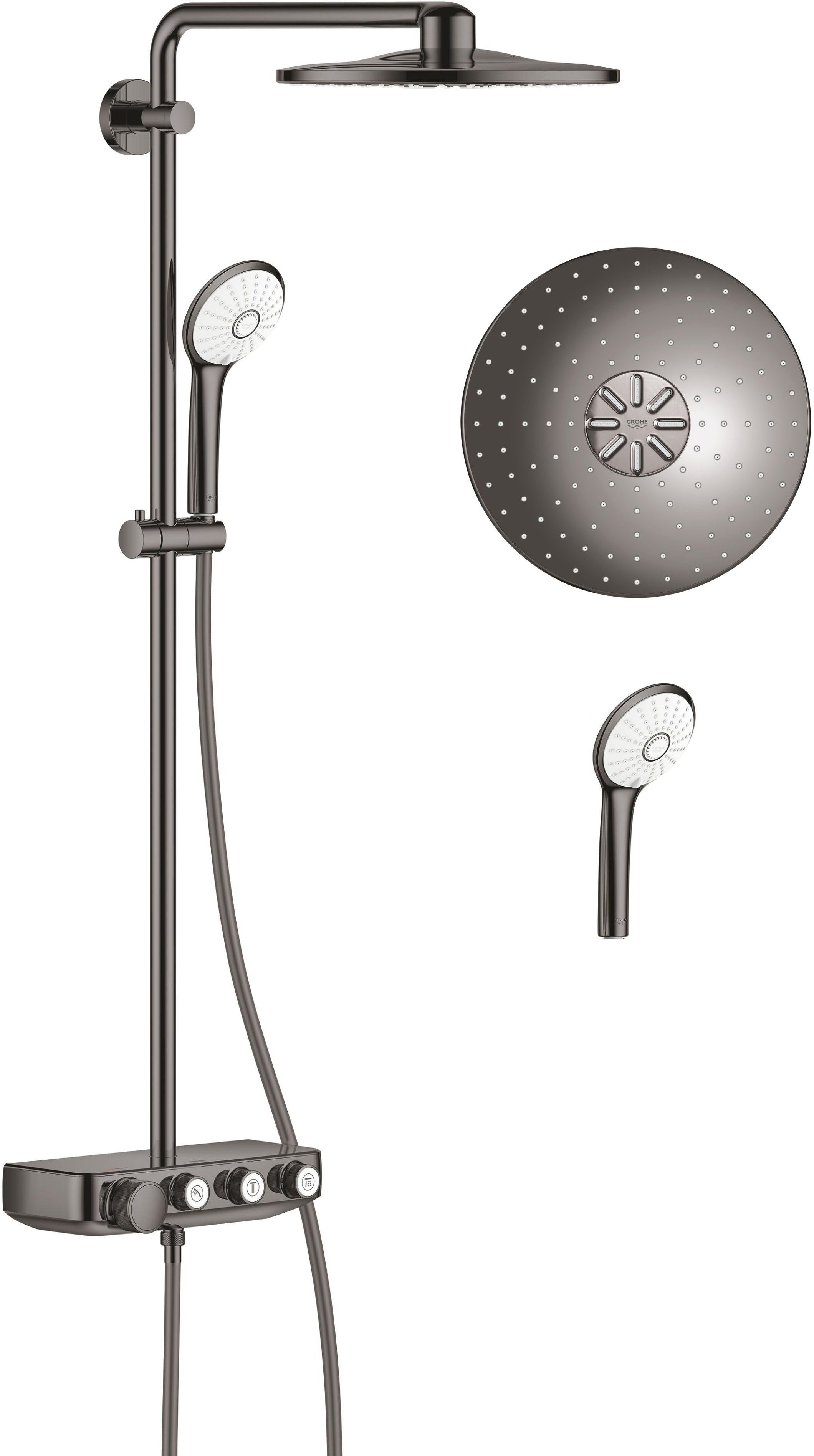 Grohe Euphoria set de duș perete cu termostat da Hard Graphite 26507A00