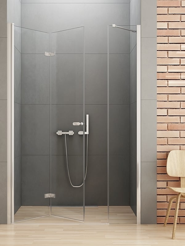 New Trendy New Soleo uși de duș 140 cm pliantă crom luciu/sticlă transparentă D-0150A/D-0096B